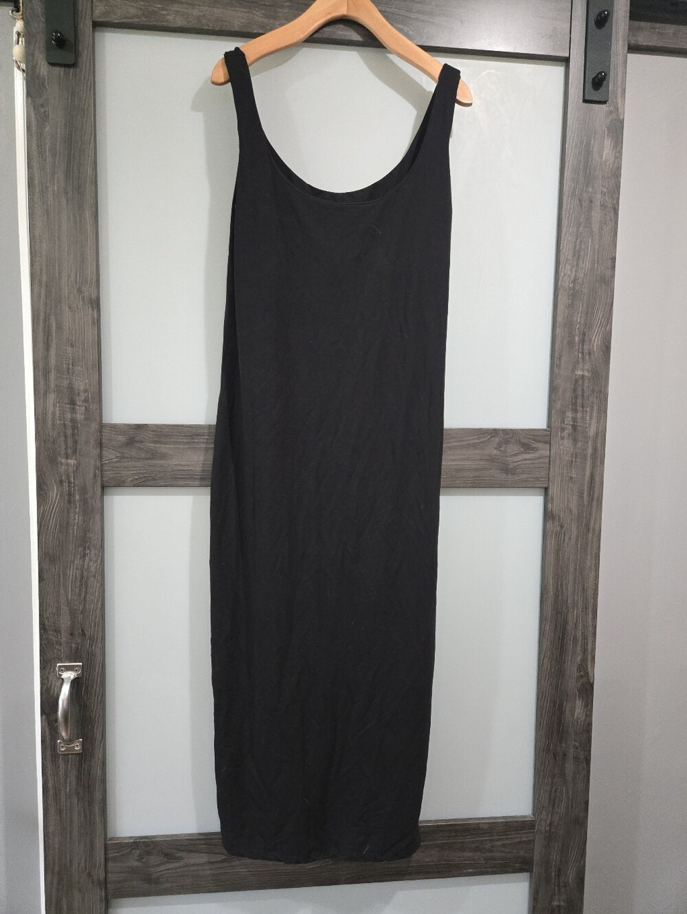 Hatch Maternity Tank Dress Midi Black  Pregnancy Large Fitted